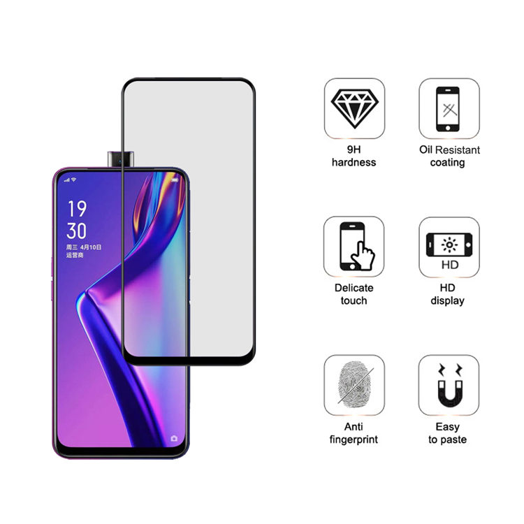 Alink 2.5D silk print full glue tempered glass screen protector for Oppo K3