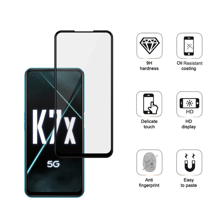 Alink 3D hot bending edge glue tempered glass screen protector for Oppo K7x