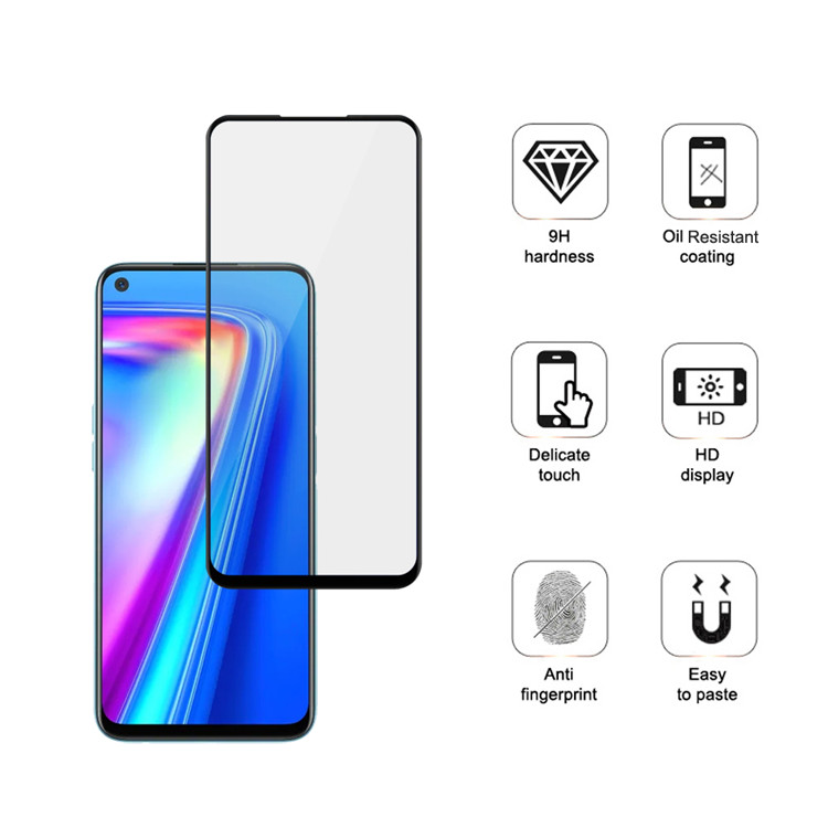 Alink 3D hot bending full glue tempered glass screen protector for Realme 7
