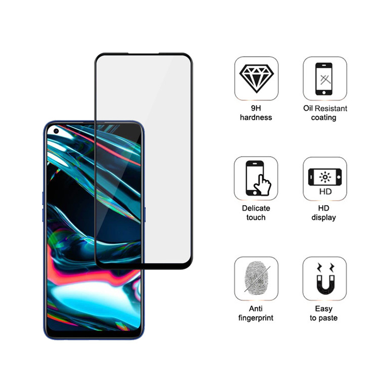Alink 3D hot bending full glue tempered glass screen protector for Realme 7 Pro