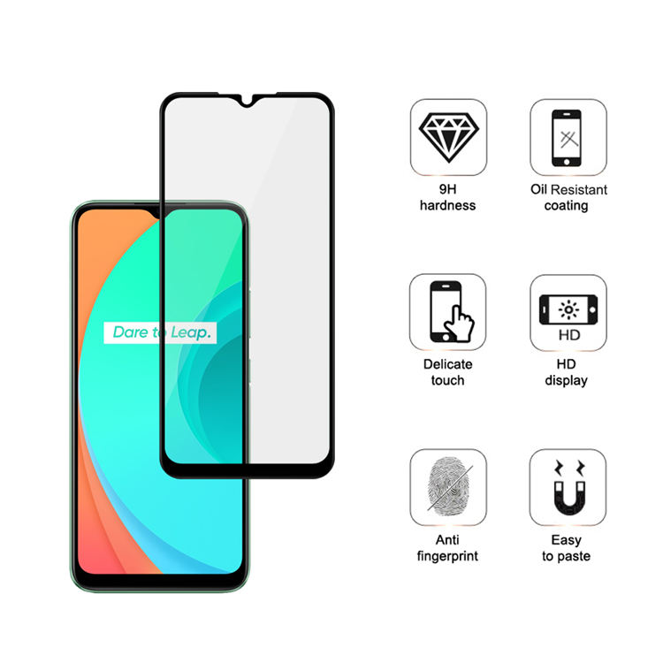 Alink 3D hot bending full glue tempered glass screen protector for Realme C11