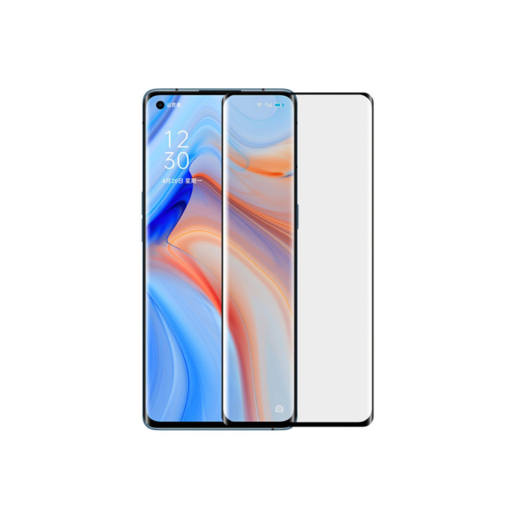 Alink 3D curved precise carving tempered glass screen protector for Oppo Reno4 Pro