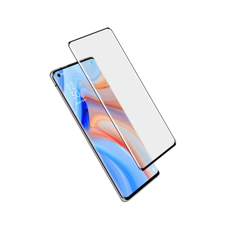 Alink 3D curved precise carving tempered glass screen protector for Oppo Reno4 Pro