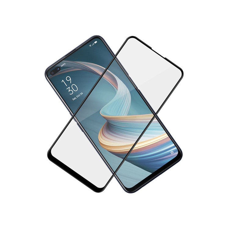 Alink 2.5D silk print full glue tempered glass screen protector for Oppo Reno4 Z 5G