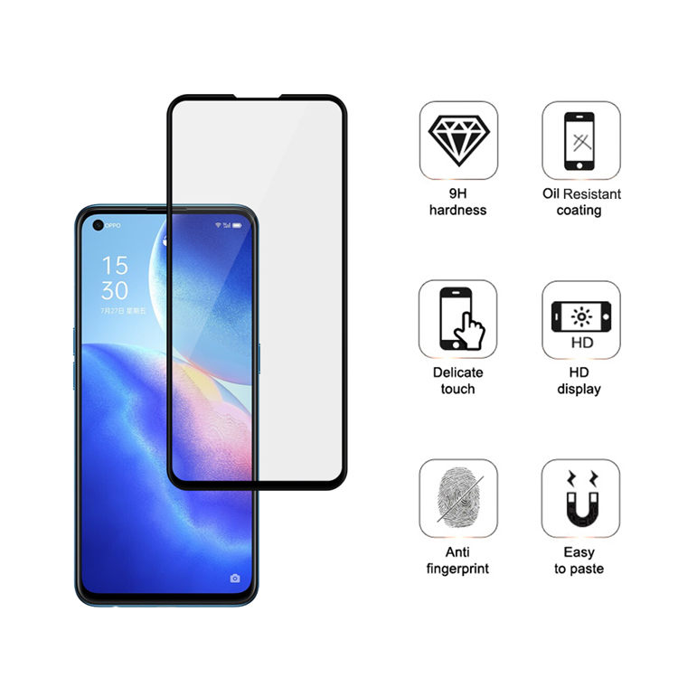 Alink 3D hot bending edge glue tempered glass screen protector for Oppo Reno5 K