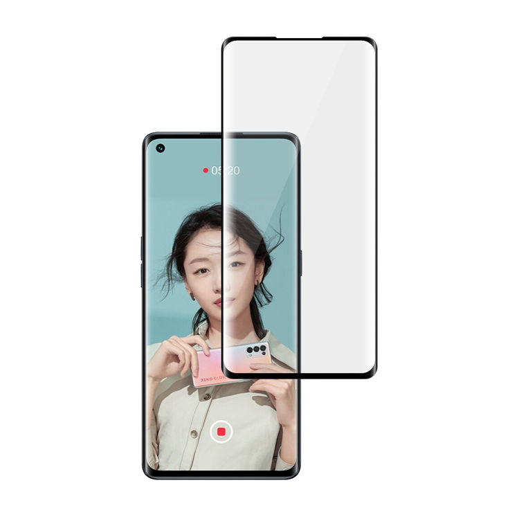 Alink 3D hot bending full glue tempered glass screen protector for Oppo Reno5 Pro