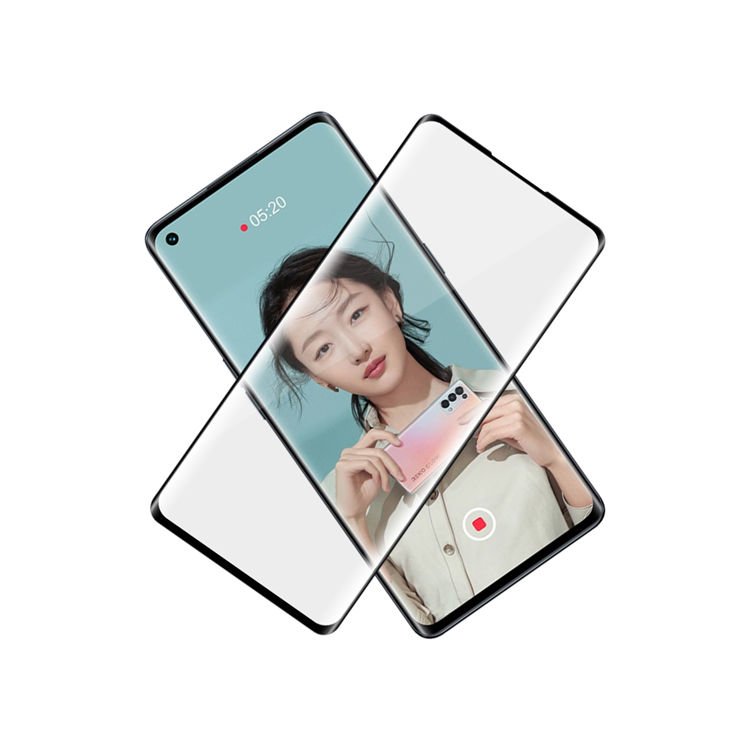 Alink 3D hot bending full glue tempered glass screen protector for Oppo Reno5 Pro