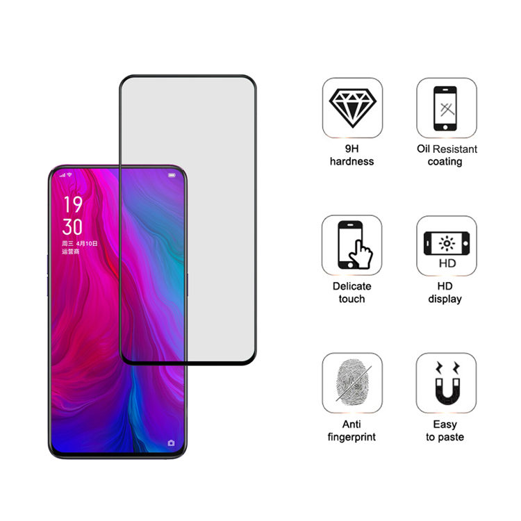 Alink 2.5D silk print full glue tempered glass screen protector for Oppo Reno 6.6 inch