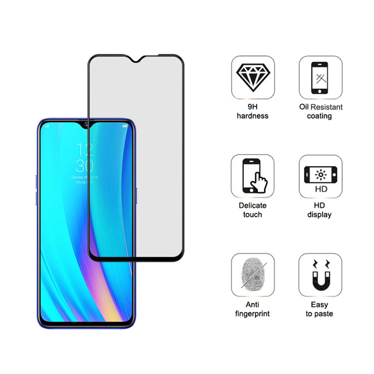Alink 3D hot bending edge glue tempered glass screen protector for Realme 3 Pro