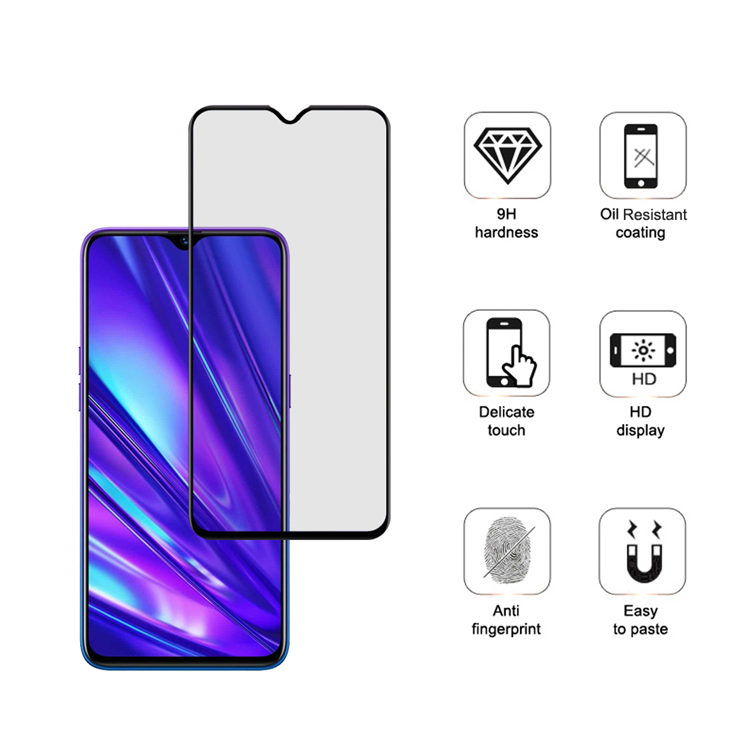 Alink 3D hot bending edge glue tempered glass screen protector for Realme 5 Pro