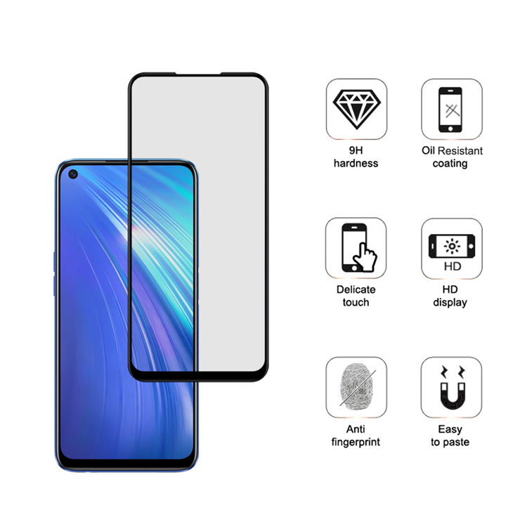 Alink 3D hot bending full glue tempered glass screen protector for Realme 6