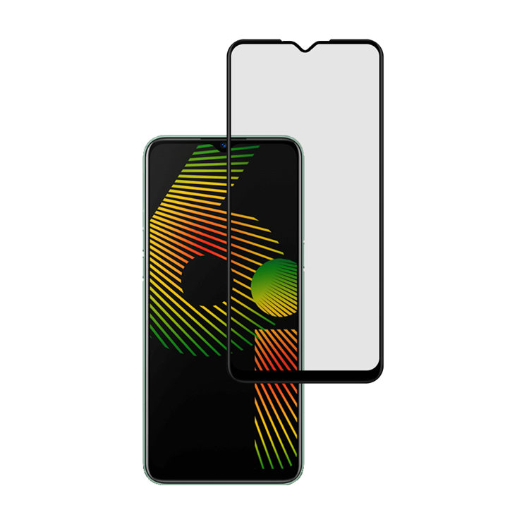 Alink 2.5D silk print full glue tempered glass screen protector for Realme 6i