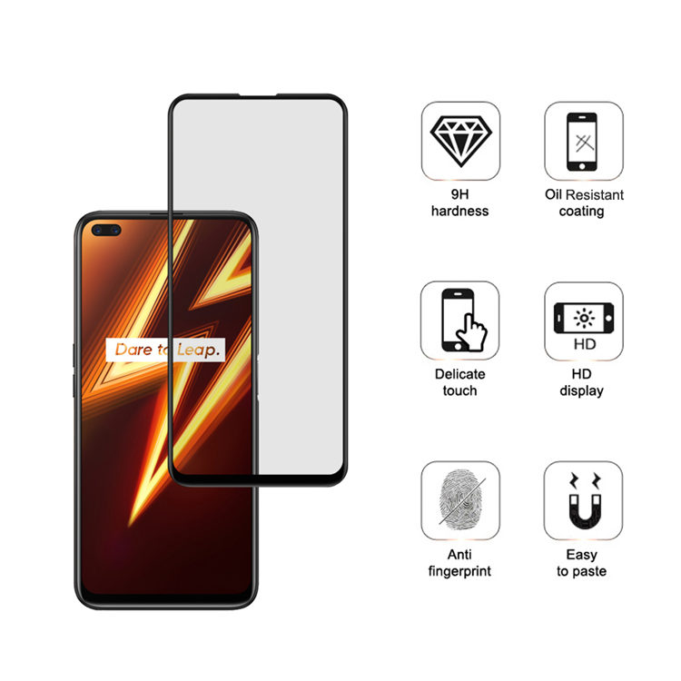 Alink 3D hot bending full glue tempered glass screen protector for Realme 6 Pro