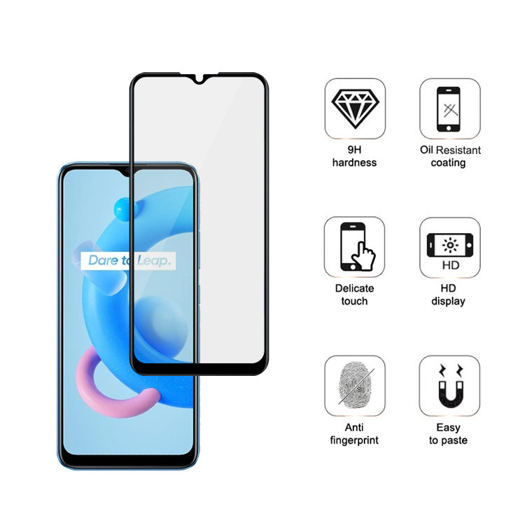 Alink 3D hot bending full glue tempered glass screen protector for Realme C20