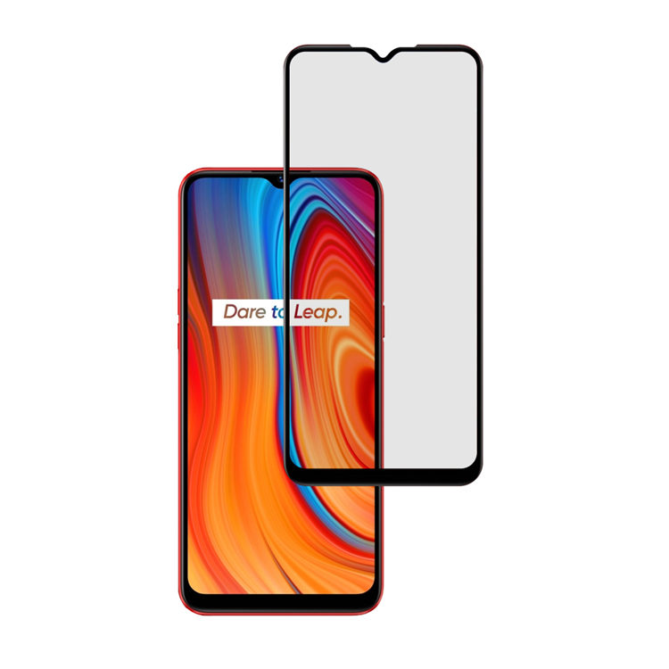 Alink 2.5D silk print full glue tempered glass screen protector for Realme C3