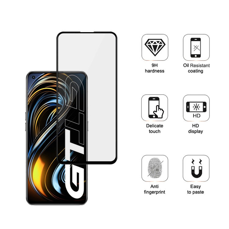 Alink 3D hot bending full glue tempered glass screen protector for Realme GT