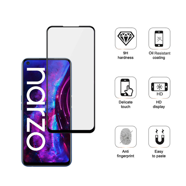 Alink 3D hot bending edge glue tempered glass screen protector for Realme Narzo 30 Pro