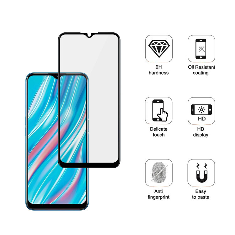 Alink 2.5D silk print full glue tempered glass screen protector for Realme V11