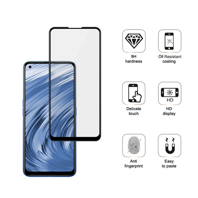 Alink 2.5D silk print full glue tempered glass screen protector for Realme V15