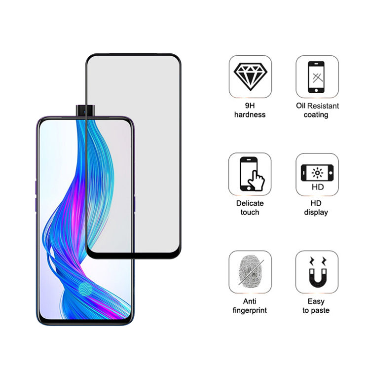 Alink 2.5D silk print full glue tempered glass screen protector for Realme X