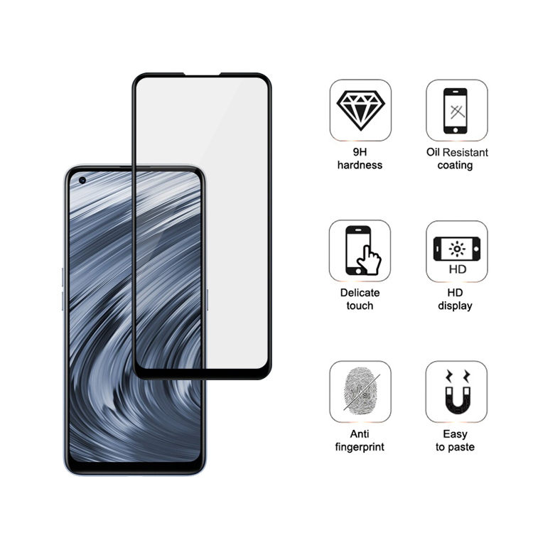 Alink 2.5D silk print full glue tempered glass screen protector for Realme X9
