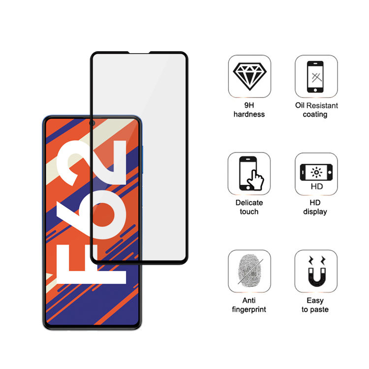 Alink 3D hot bending edge glue tempered glass screen protector for Samsung Galaxy F62