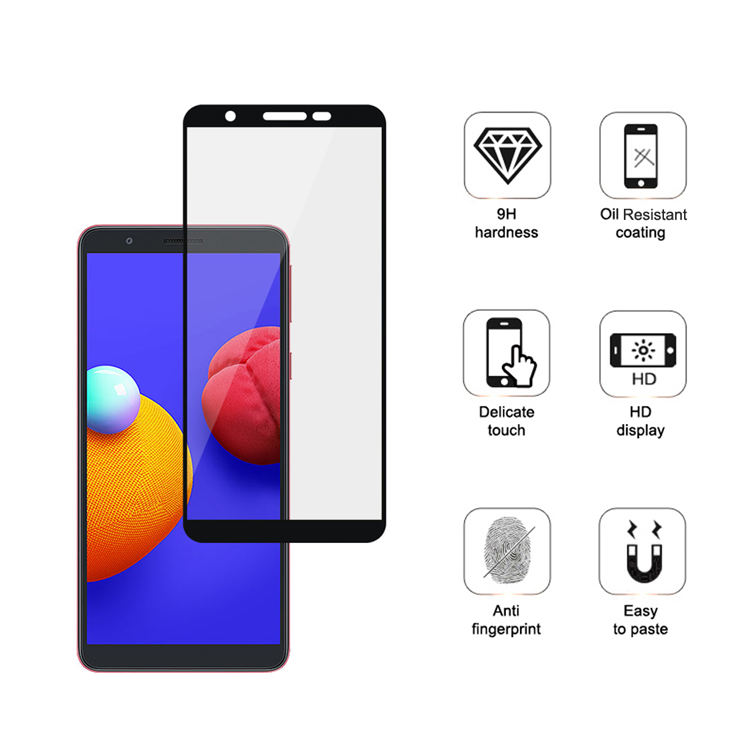 Alink 2.5D full cover edge glue tempered glass screen protector for Galaxy A01 Core