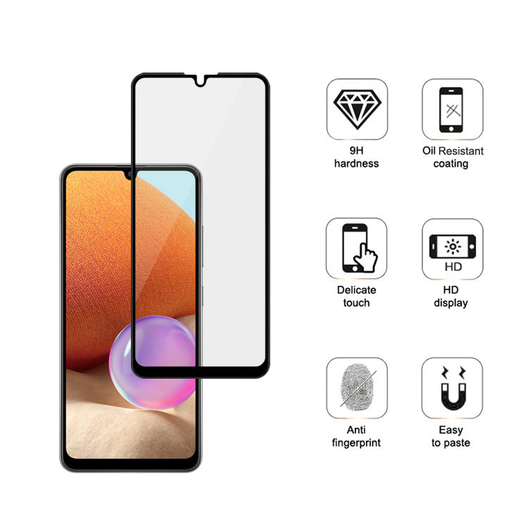 Alink 3D hot bending edge glue tempered glass screen protector for Samsung Galaxy A32