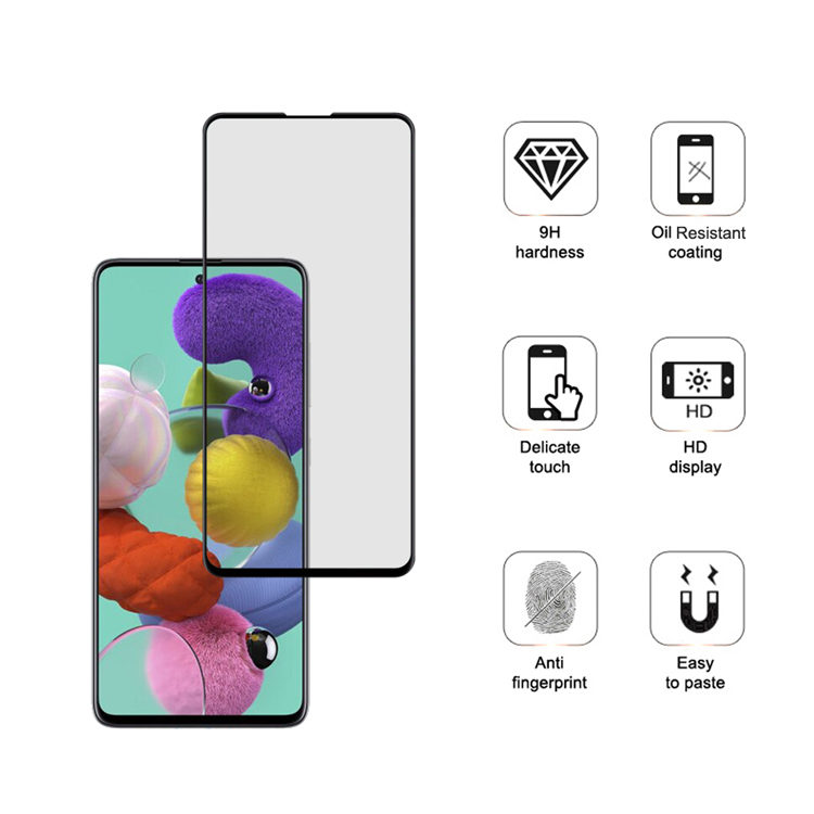 Alink 2.5D silk print full glue tempered glass screen protector for Samsung Galaxy A51