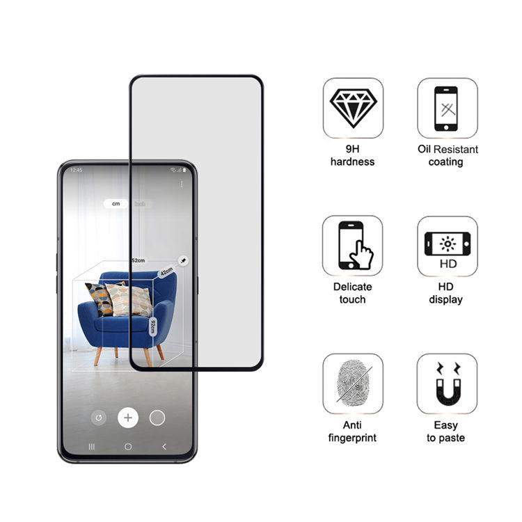 Alink 2.5D silk print full glue tempered glass screen protector for Samsung Galaxy A80