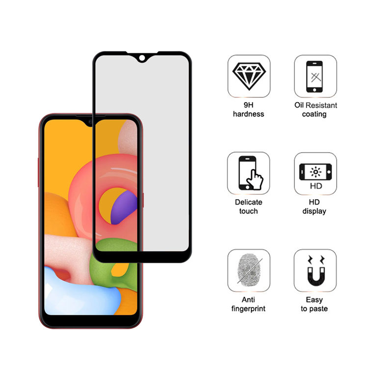 Alink 3D hot bending edge glue tempered glass screen protector for Samsung Galaxy M01