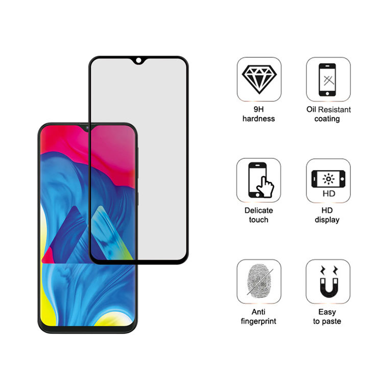 Alink 2.5D silk print full glue tempered glass screen protector for Samsung Galaxy M10