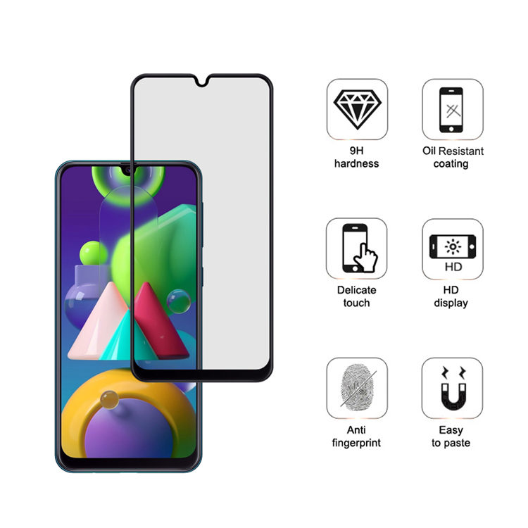 Alink 3D hot bending full glue tempered glass screen protector for Samsung Galaxy M21
