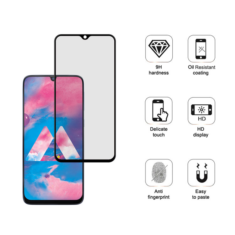 Alink 2.5D silk print full glue tempered glass screen protector for Samsung Galaxy M30