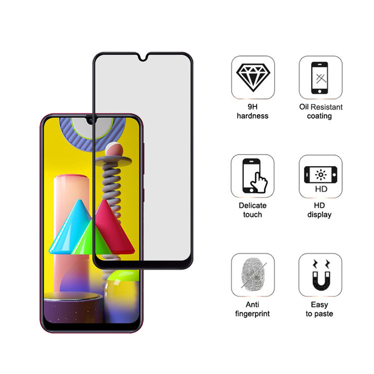 Alink 3D hot bending edge glue tempered glass screen protector for Samsung Galaxy M31