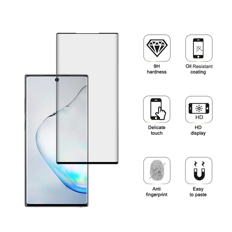 Alink 3D curved UV glue tempered glass screen protector for Samsung Galaxy Note 10