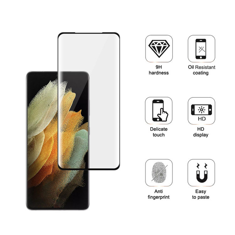 Alink 3D curved precise carving tempered glass screen protector for Samsung Galaxy S21 Ultra