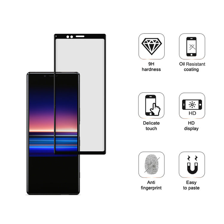 Alink 3D hot bending edge glue tempered glass screen protector for Sony Xperia 1