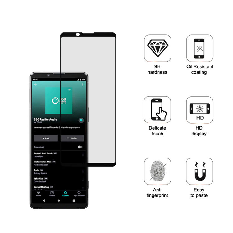 Alink 3D hot bending edge glue tempered glass screen protector for Sony Xperia 1 ll