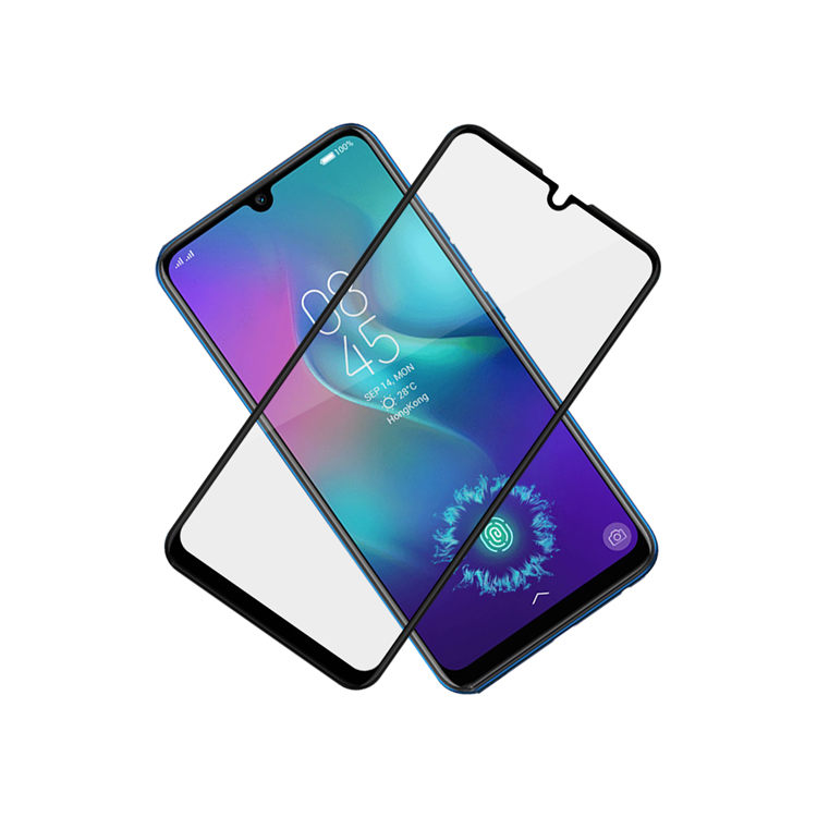 Alink 2.5D silk print full glue tempered glass screen protector for Tecno Camon 12 Pro