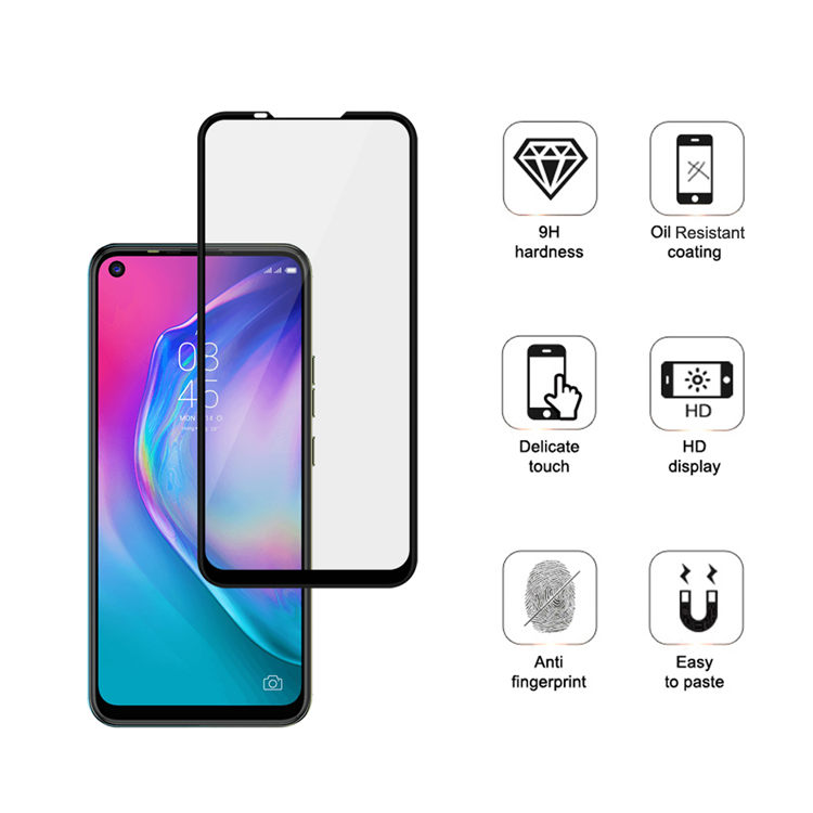 Alink 3D hot bending full glue tempered glass screen protector for Tecno Camon 15