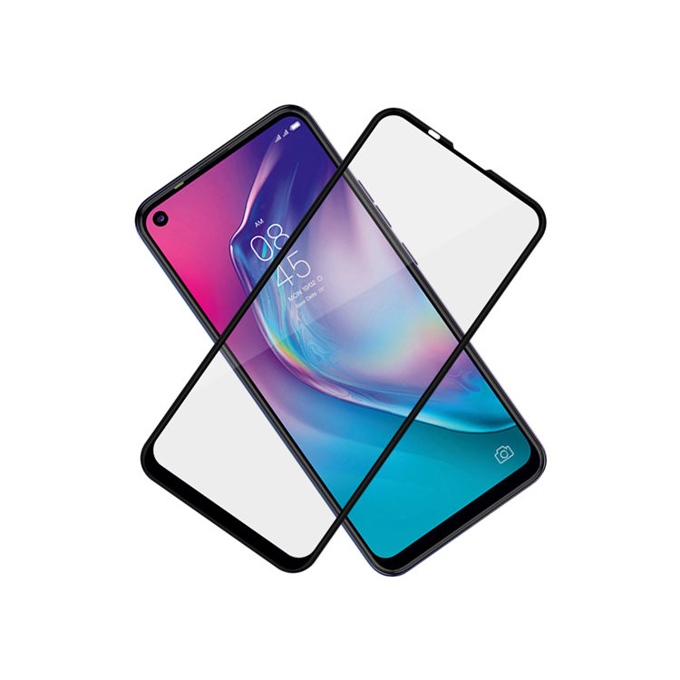 Alink 2.5D silk print full glue tempered glass screen protector for Tecno Camon 15 Air