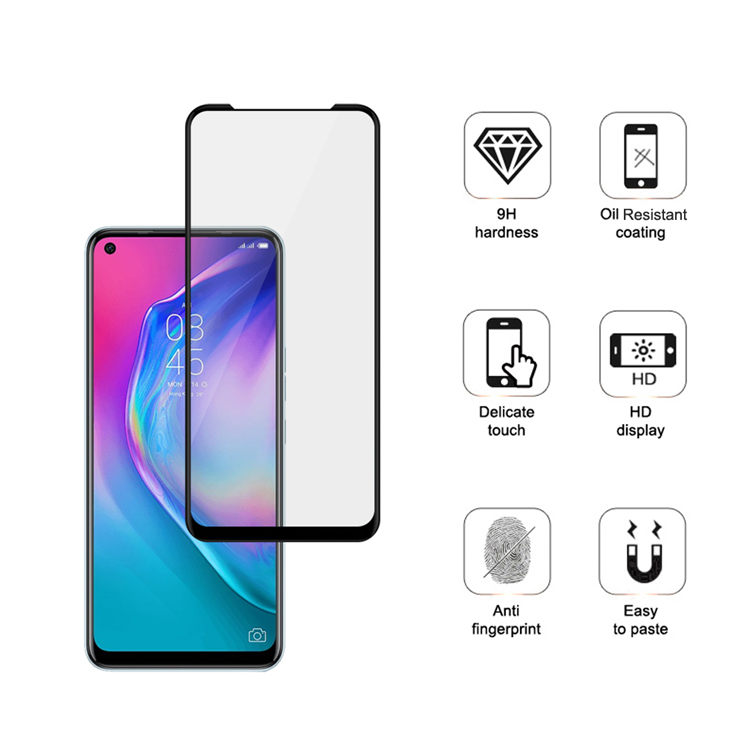 Alink 3D hot bending full glue tempered glass screen protector for Tecno Camon 16