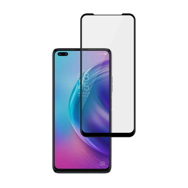 Alink 2.5D silk print full glue tempered glass screen protector for Tecno Camon 16 Pro
