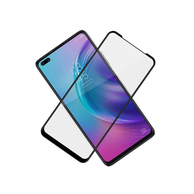 Alink 2.5D silk print full glue tempered glass screen protector for Tecno Camon 16 Pro