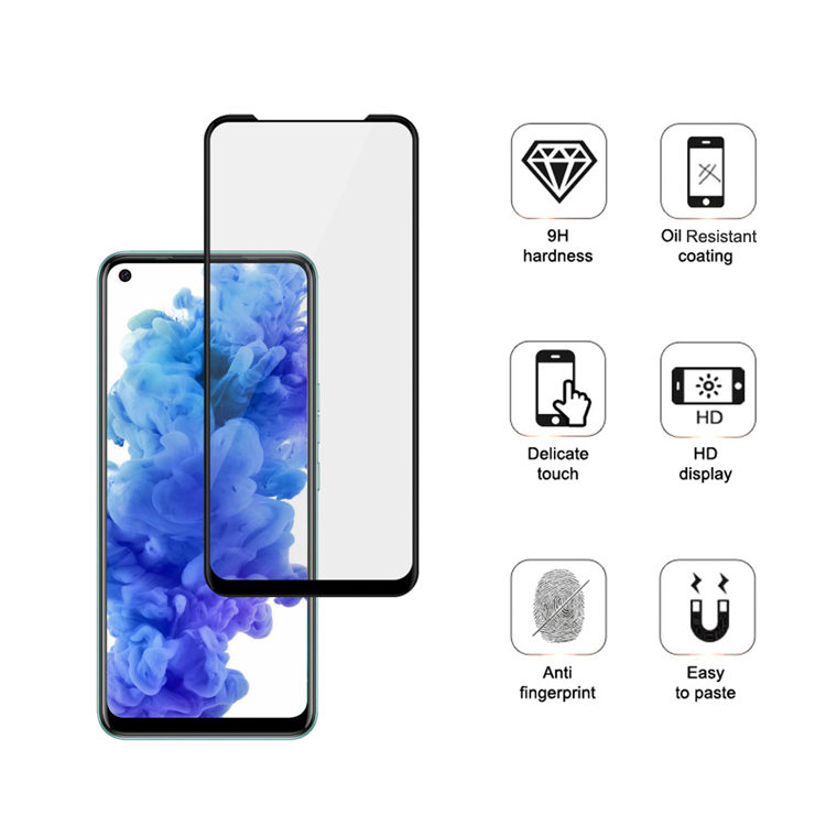 Alink 2.5D silk print full glue tempered glass screen protector for Tecno Camon 16S