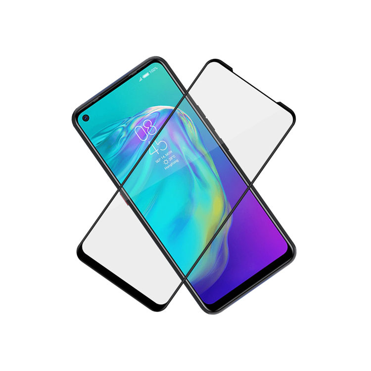 Alink 2.5D silk print full glue tempered glass screen protector for Tecno Camon Pova