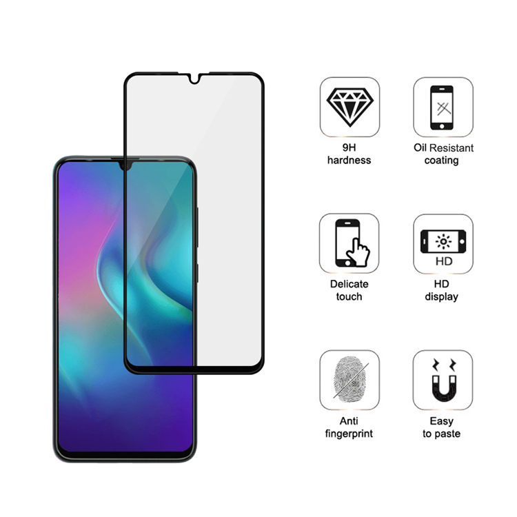 Alink 2.5D silk print full glue tempered glass screen protector for Tecno Phantom 9