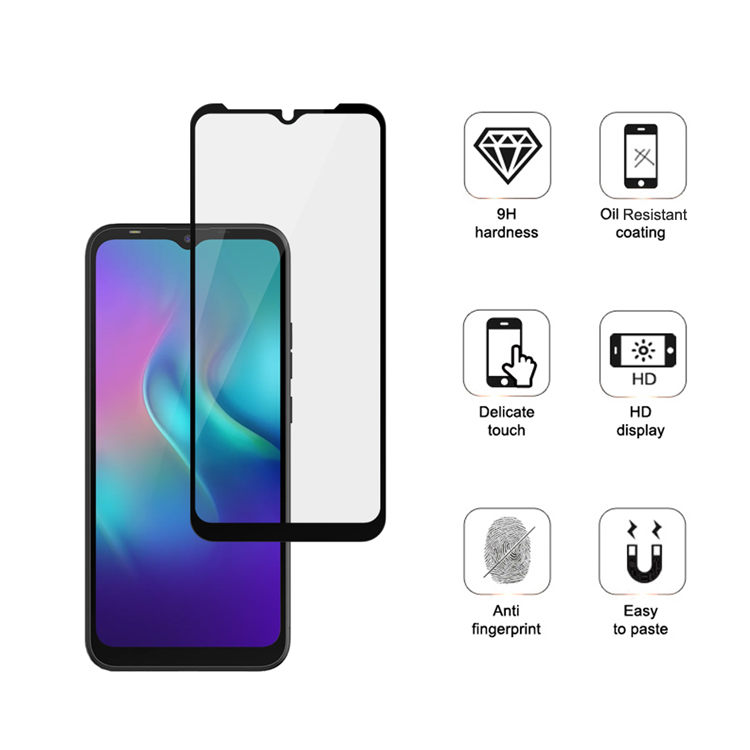 Alink 2.5D silk print full glue tempered glass screen protector for Tecno Pop 3 plus