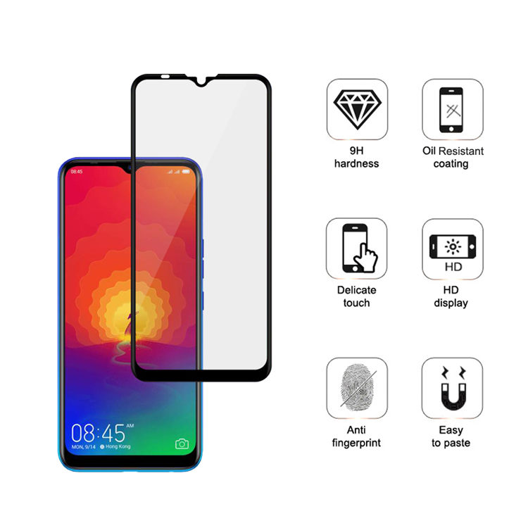 Alink 2.5D silk print full glue tempered glass screen protector for Tecno Spark 4 Air